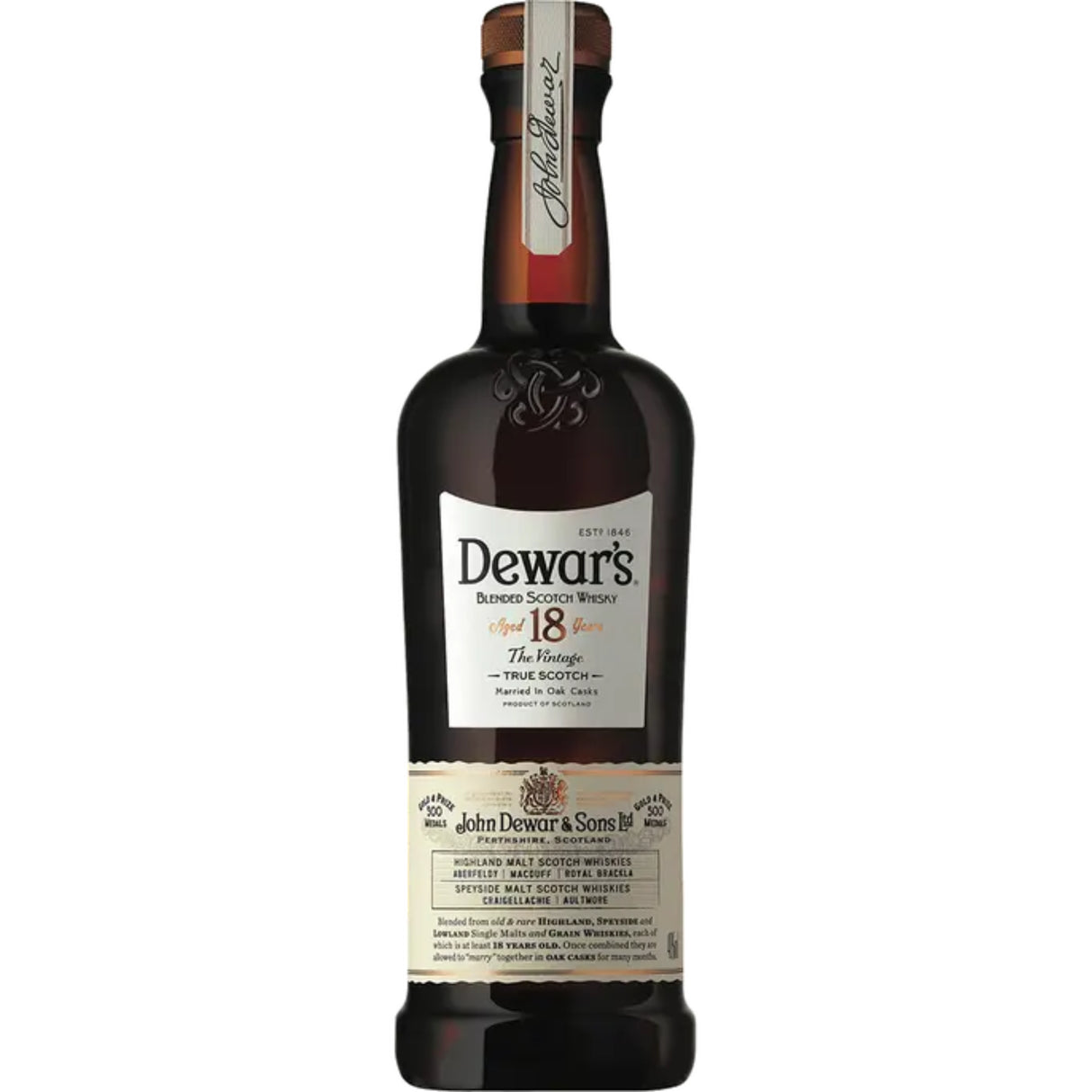 Dewar's Blended Scotch The Vintage 18 Year Whiskey