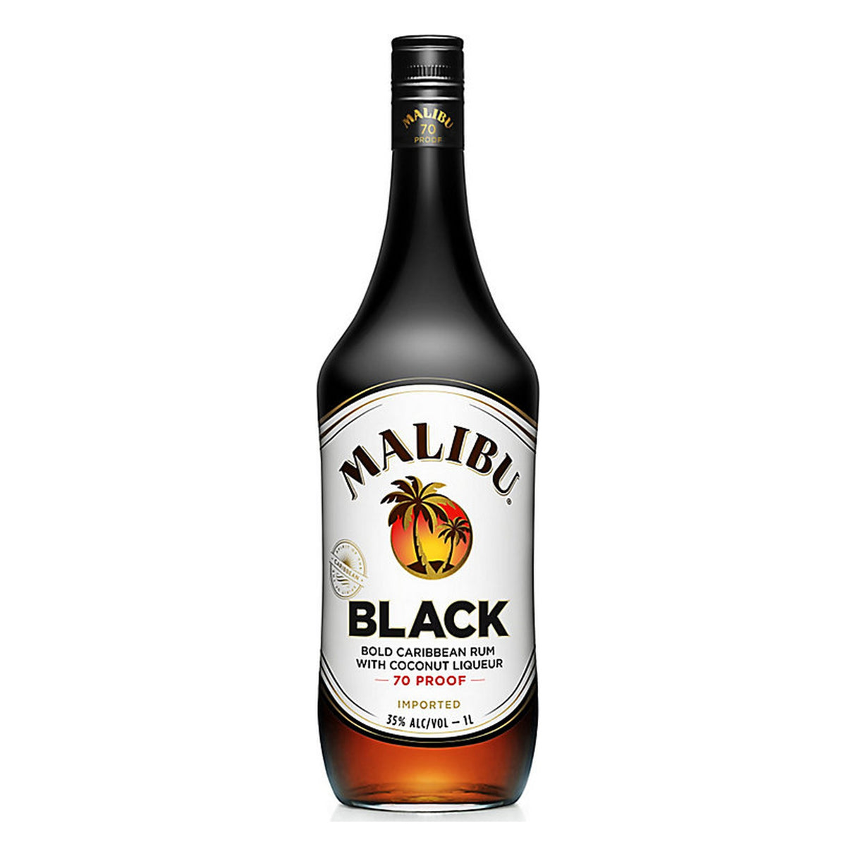 Malibu Black Coconut Flavored Rum 1 Liter