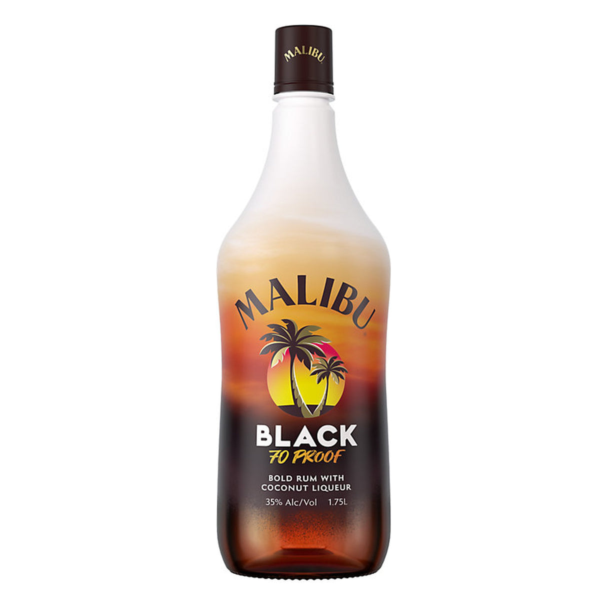 Malibu Black Coconut Flavored Rum 1.75 Liter