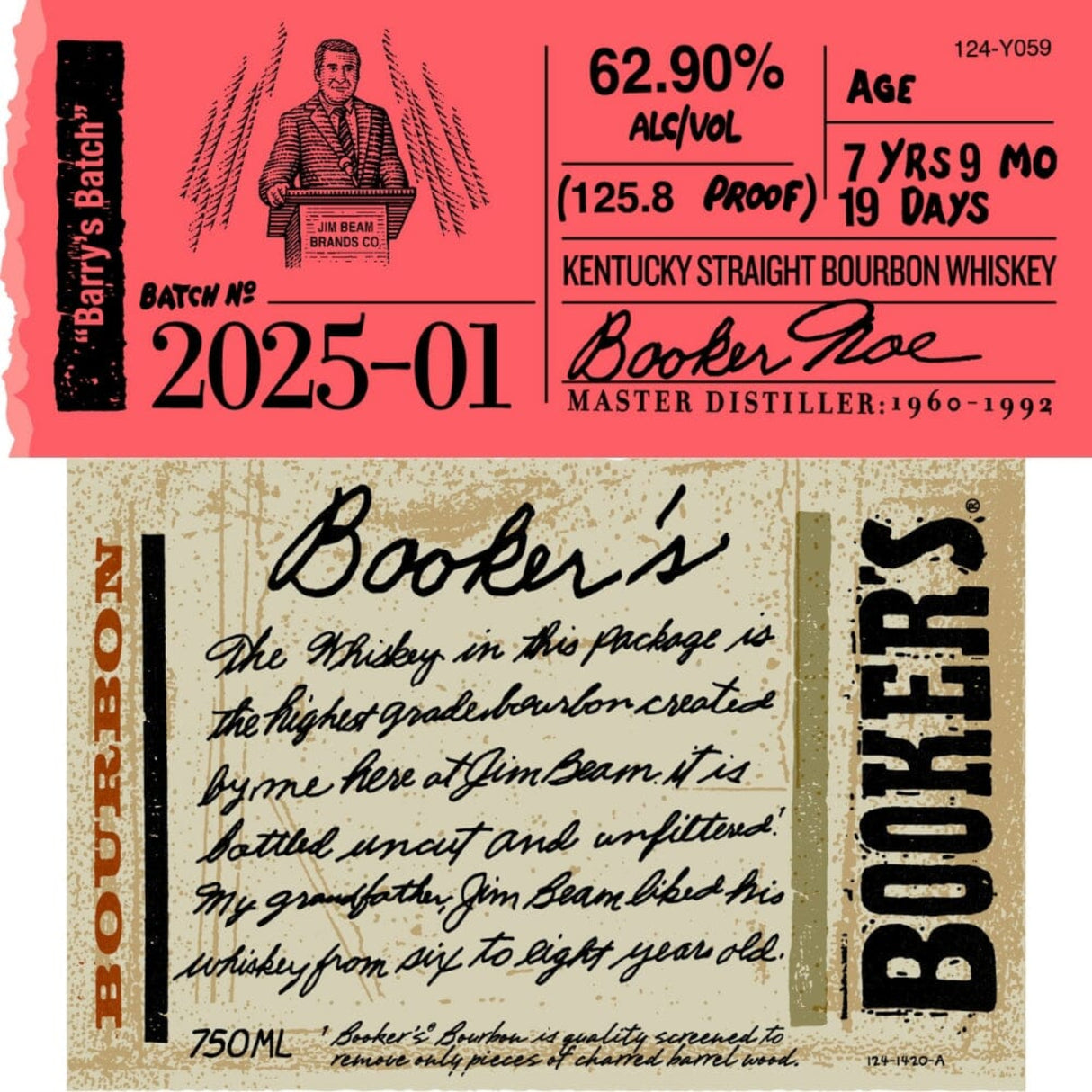 Booker's Kentucky Straight Bourbon Whiskey "Barry's Batch" – Batch No. 2025-01-2
