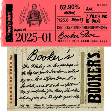 Booker's Kentucky Straight Bourbon Whiskey "Barry's Batch" – Batch No. 2025-01-2