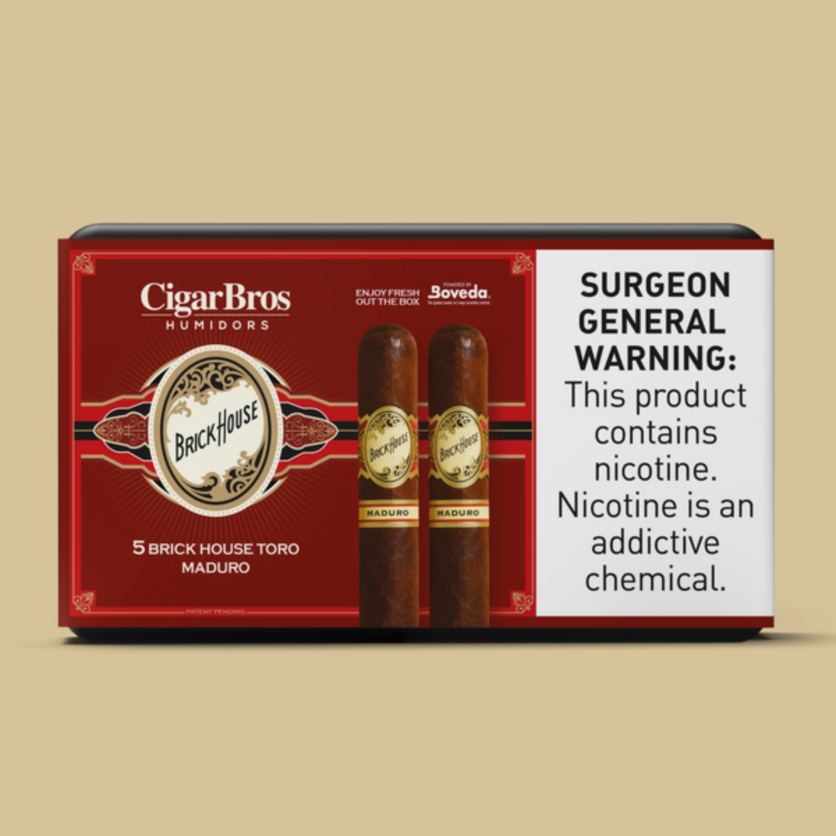 Brickhouse Toro Maduro 6x52 - 5 Pack (Brazilian Arapiraca Medium-Full-Bodied) by CigarBros