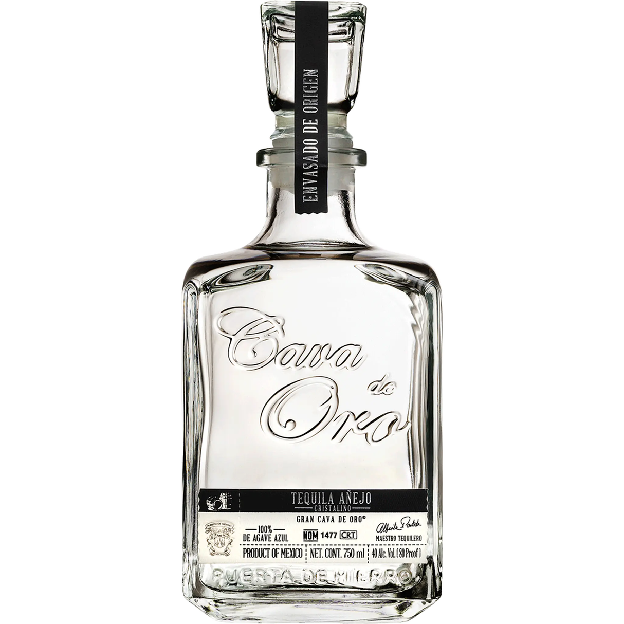Cava De Oro Cristalino Anejo Tequila