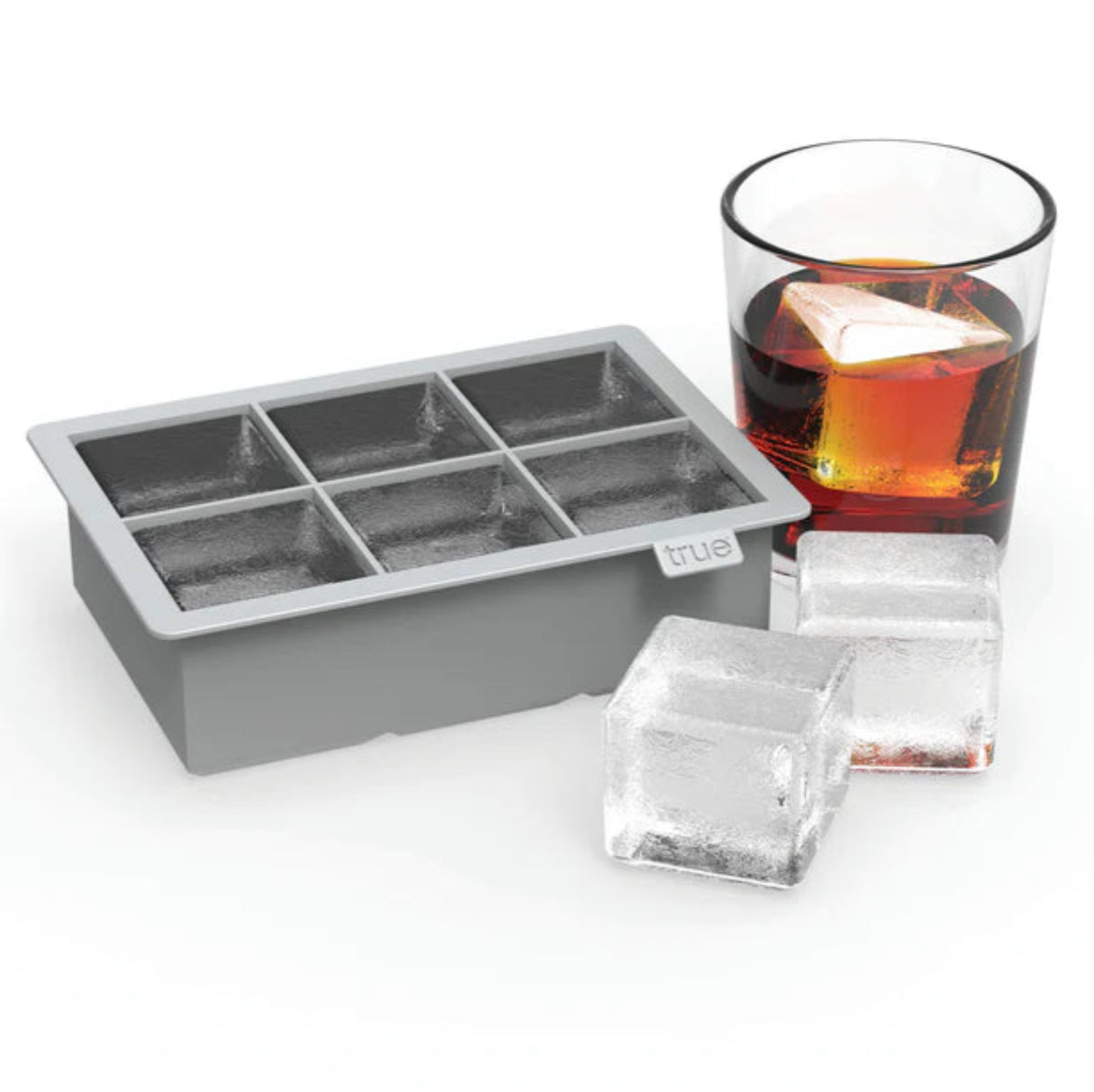 Colossal 2" Silicone Ice Cube Tray in Gray-1
