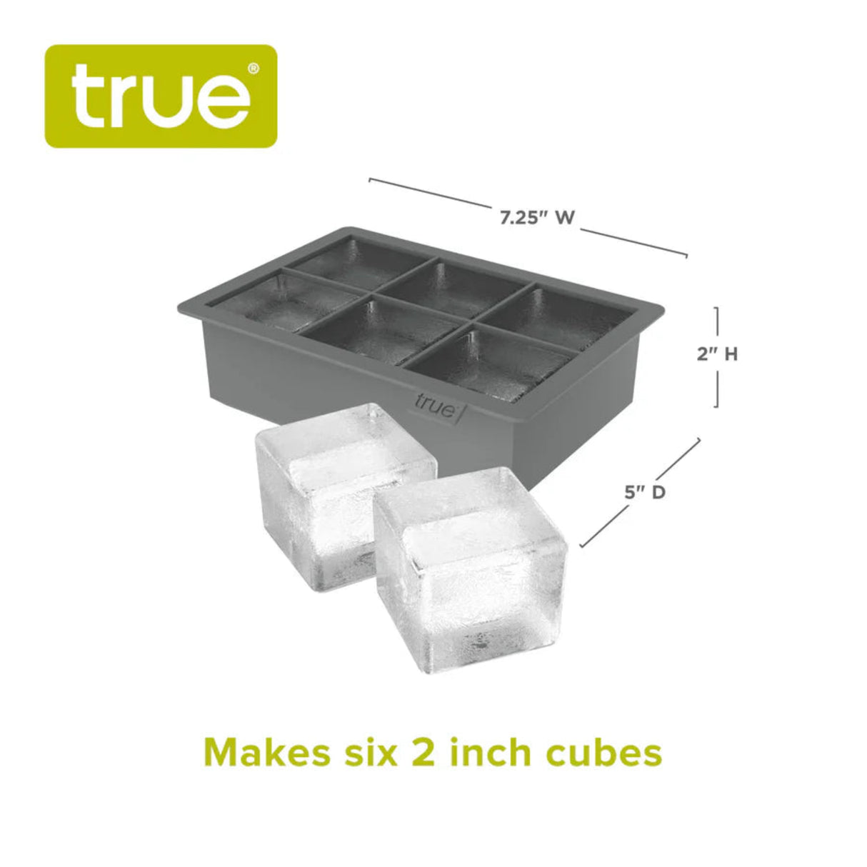 Colossal 2" Silicone Ice Cube Tray in Gray-4