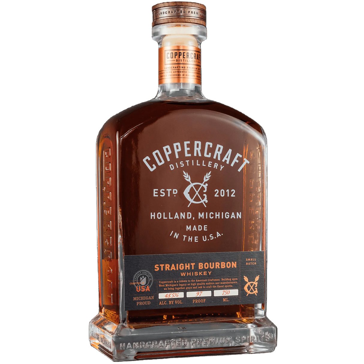 Coppercraft Distillery Holland Michigan Made In The USA Straight Bourbon Whiskey