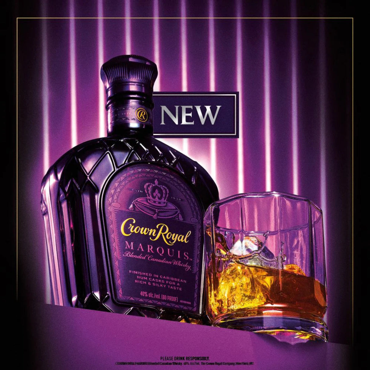 Crown Royal Marquis Blended Canadian Whiskey - Finished In Caribbean Rum Casks For A Rich & Silky Taste-1