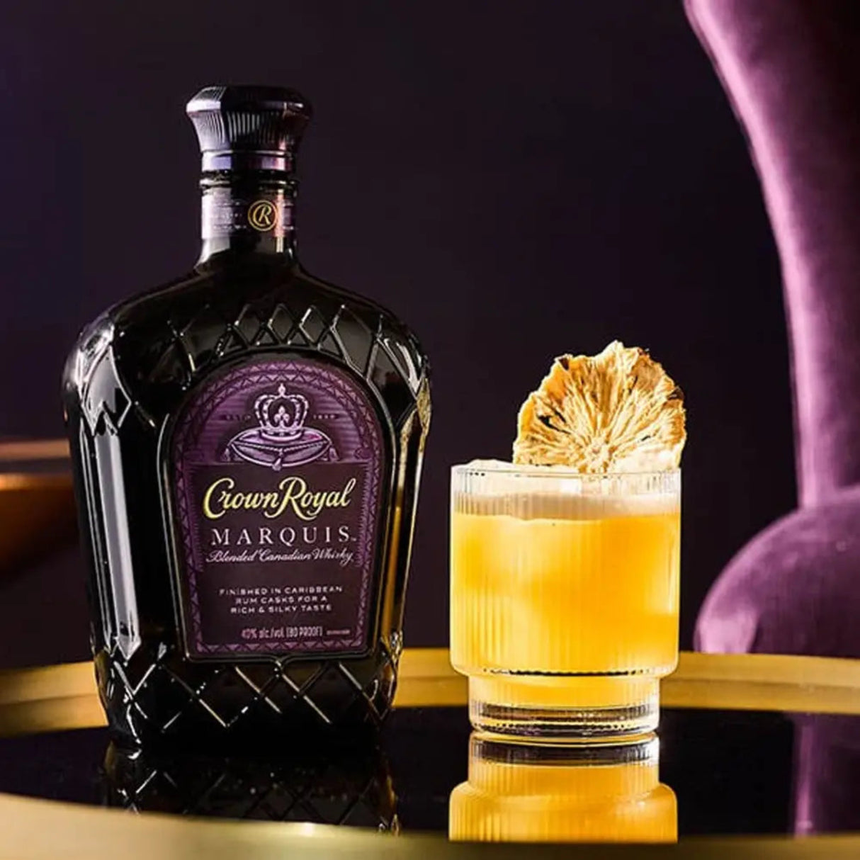 Crown Royal Marquis Blended Canadian Whiskey - Finished In Caribbean Rum Casks For A Rich & Silky Taste-4