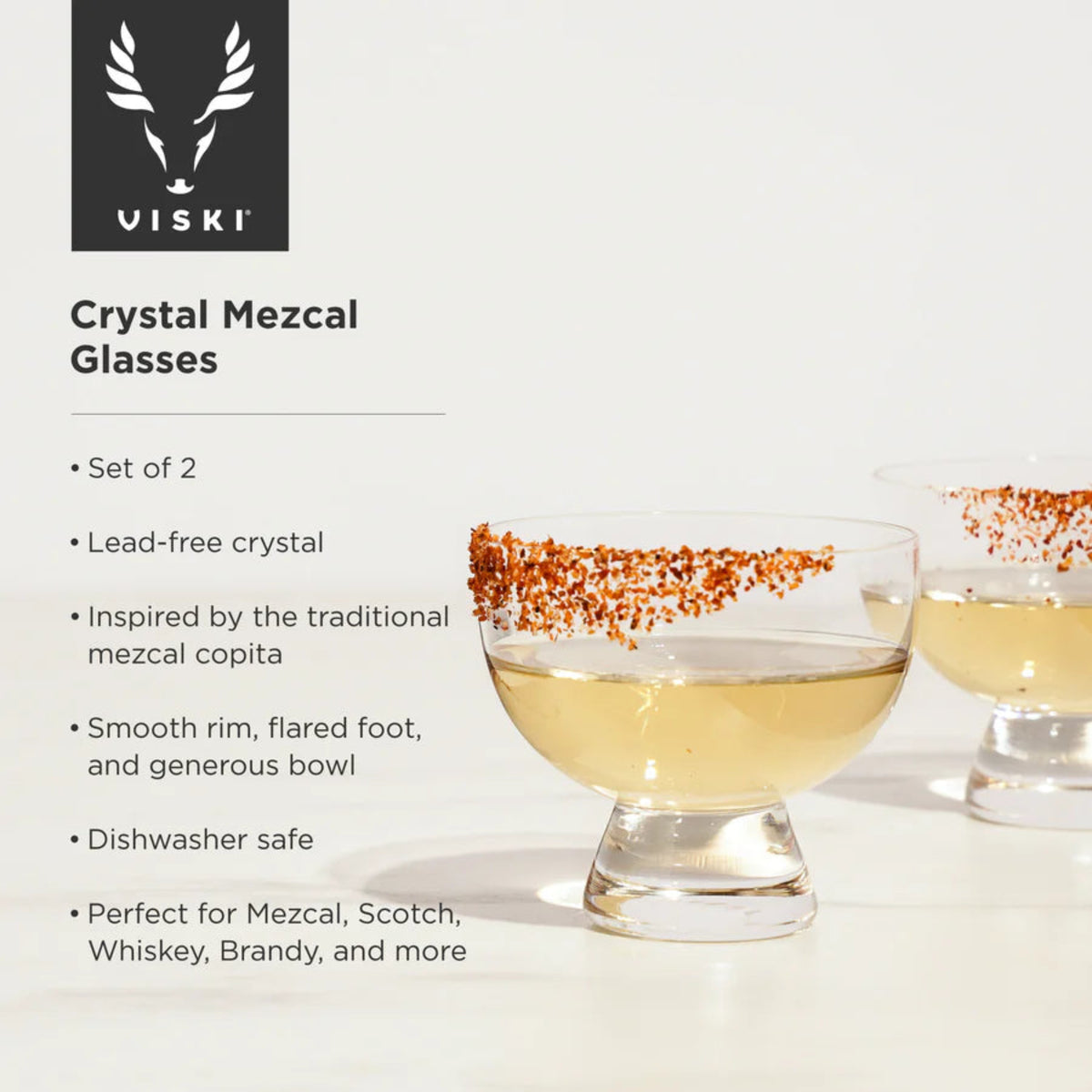 Crystal Mezcal Glasses, Set of 2-5