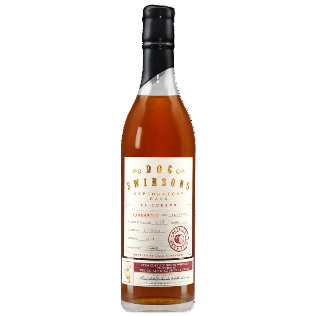 DOC Swinsons Exploratory Cask El Cuerpo Cask Strength Straight Bourbon Whiskey Finished In Pedro Ximinez Sherry Casks