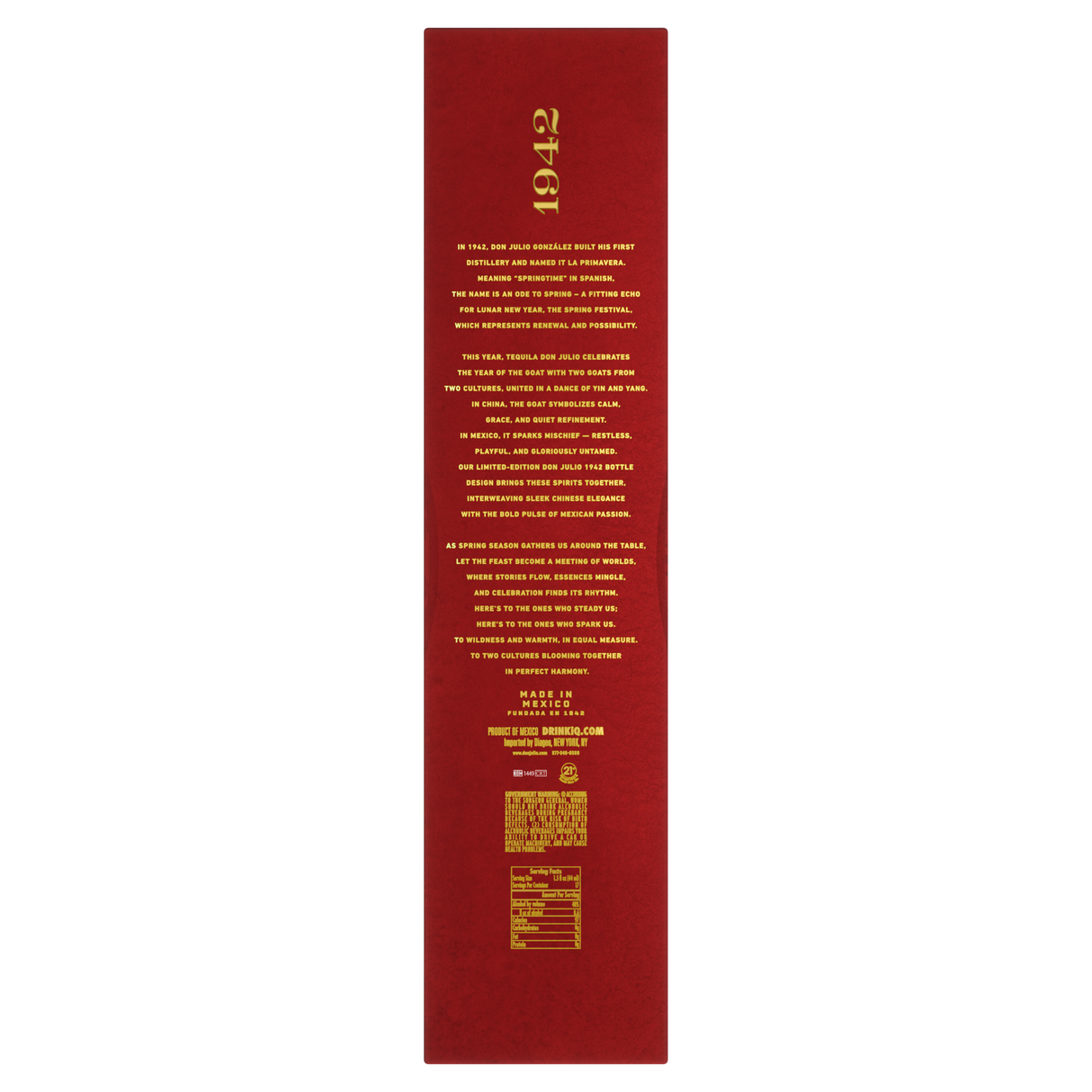 Don Julio 1942 Lunar New Year Edition 2027 750ml back alternate