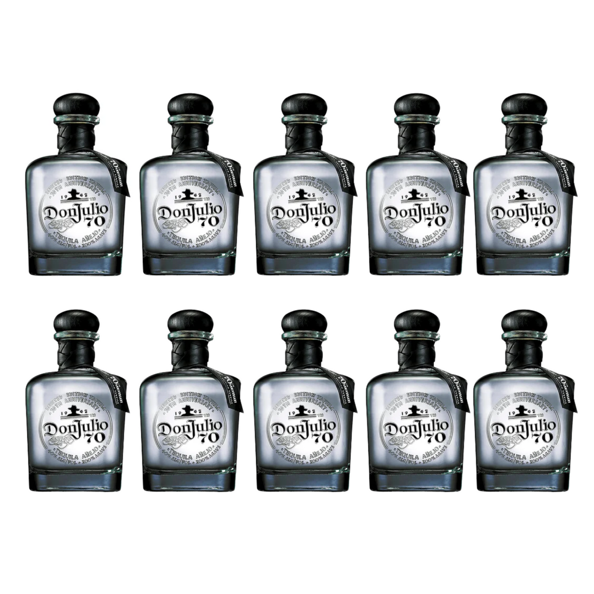 Don Julio 70 Añejo Claro Tequila – 50ml (Mini Bottle) – 10 Pack