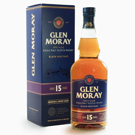 Glen Moray 15 Year Old Speyside Single Malt Scotch Whiskey - American & Sherry Cask