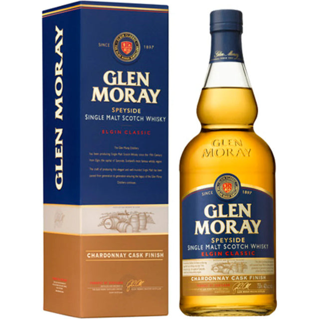 Glen Moray Speyside Single Malt Scotch Whiskey – Elgin Classic Chardonnay Cask Finish
