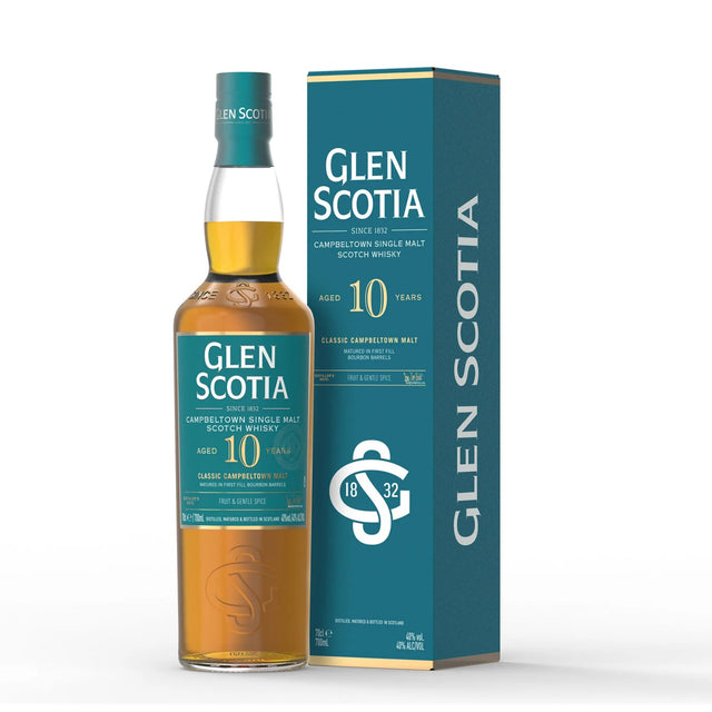 Glen Scotia Campbeltown Single Malt Scotch Whiskey – 10 Year Old Classic Malt | First-Fill Bourbon Cask Matured