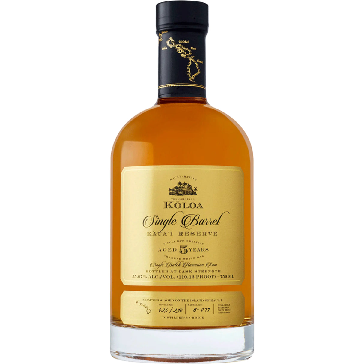 Kōloa Single-Barrel Kaua’i Reserve Aged 5 Years – Single Batch Hawaiian Rum (Cask Strength)