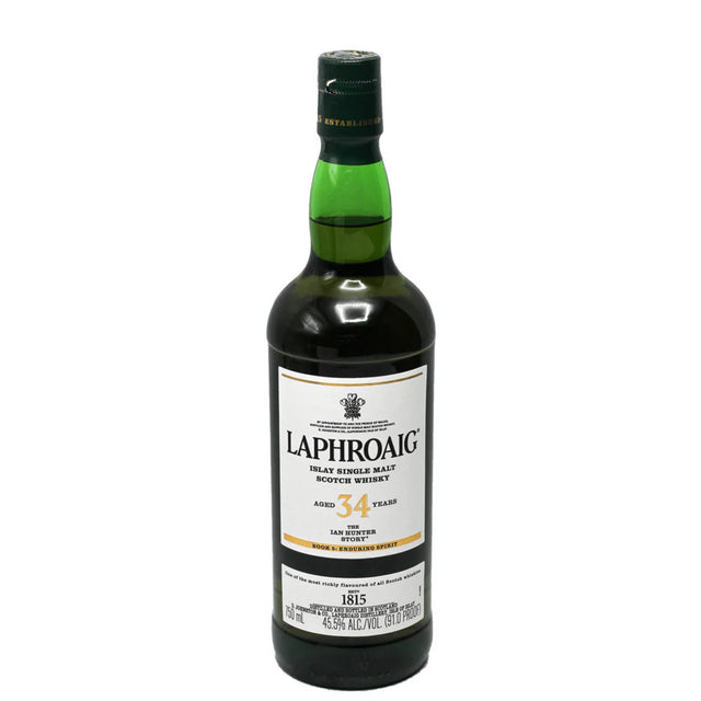 Laphroaig Islay Single Malt Scotch 34 Year Whisky - The Ian Hunter Story Book #5
