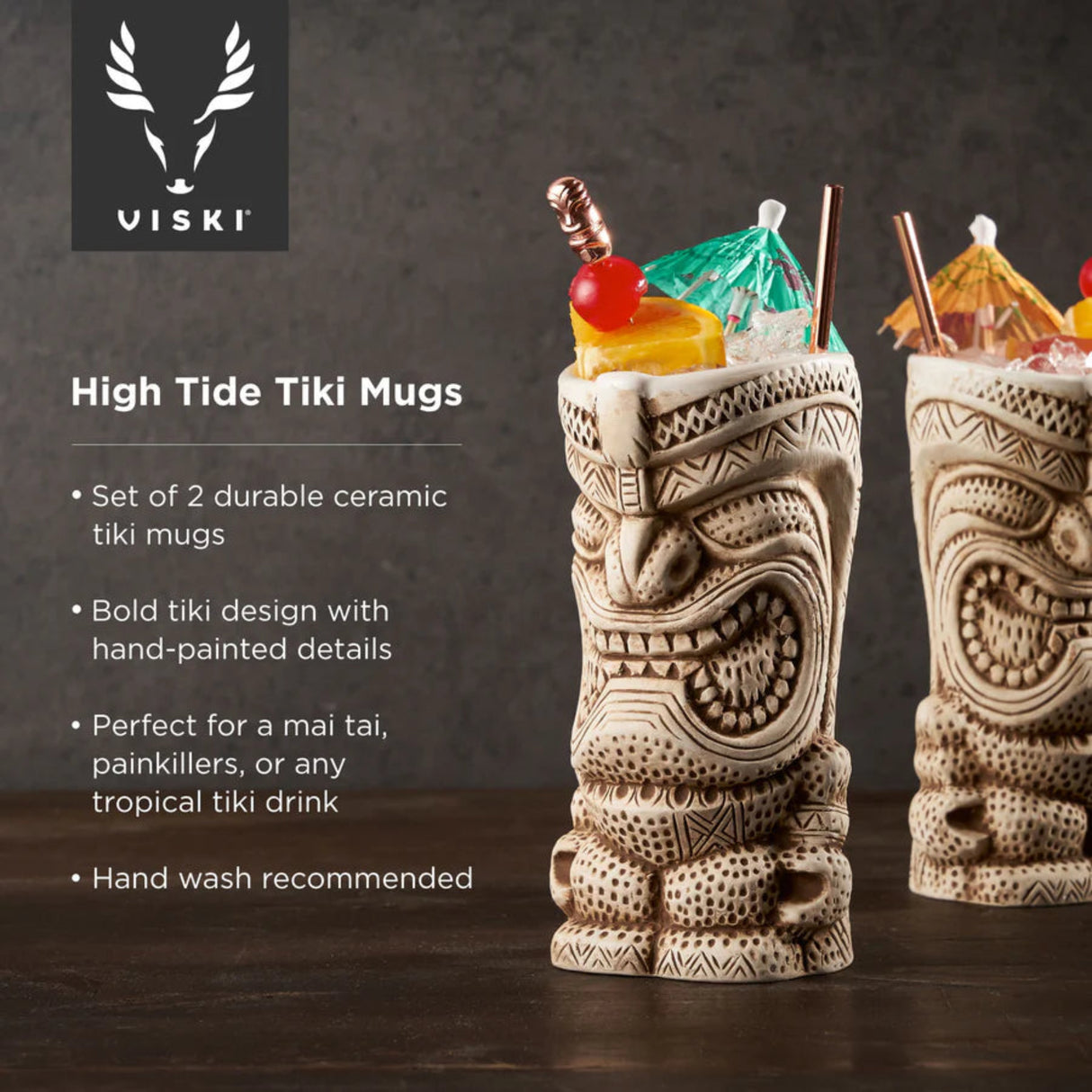 Pacific High Tide Tiki Mugs, Set of 2-5