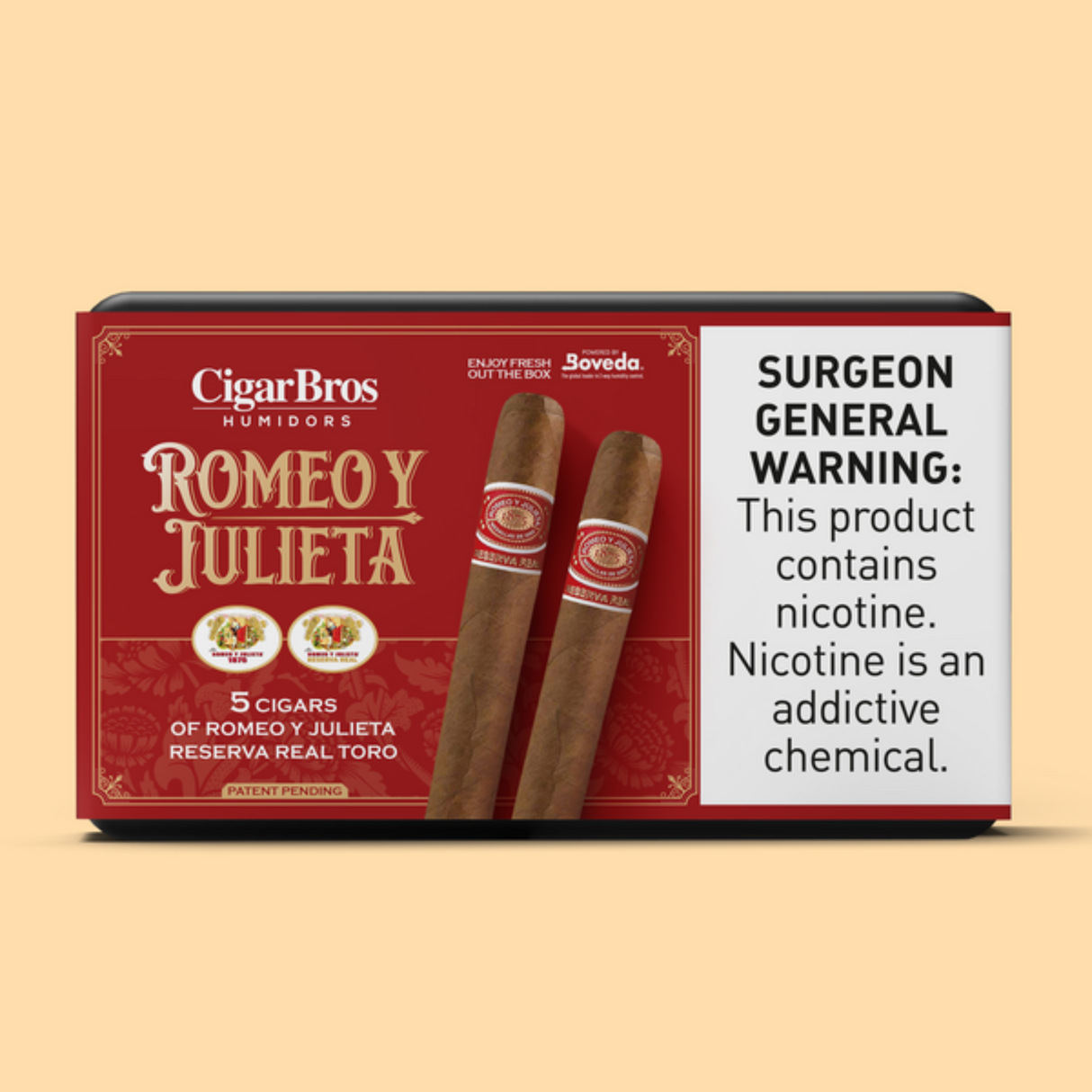 Romeo Y Julieta Reserva Real 6x54 - 5 Pack (Ecuadorian Connecticut Mild-Medium-Bodied) by CigarBros