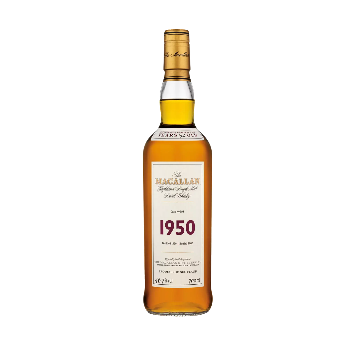 The Macallan Fine & Rare 1950 Vintage, Cask 598 Single Malt Scotch Whiskey