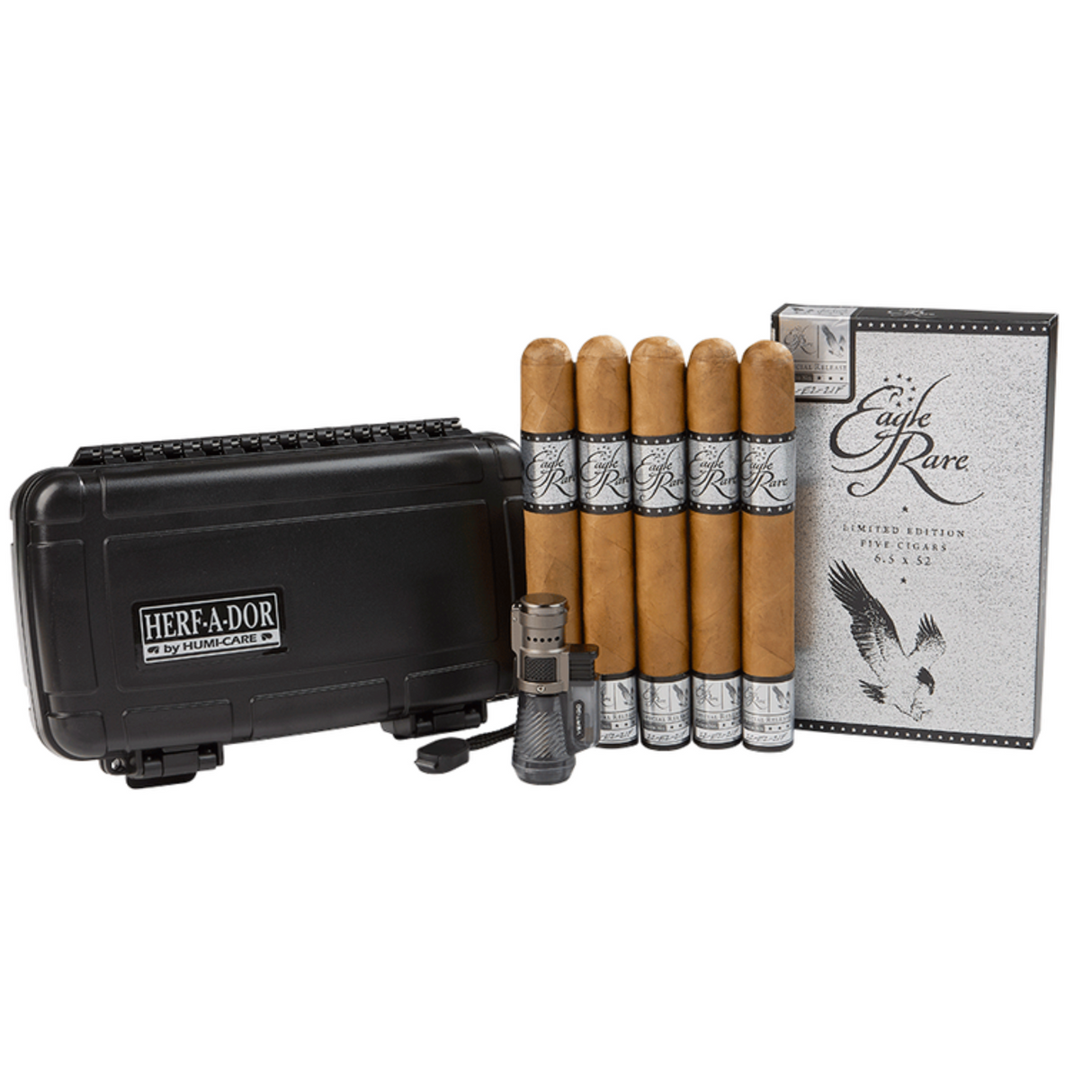 Eagle Rare Travel Combo – Cigar 5-Pack with Herf-a-dor & Lighter