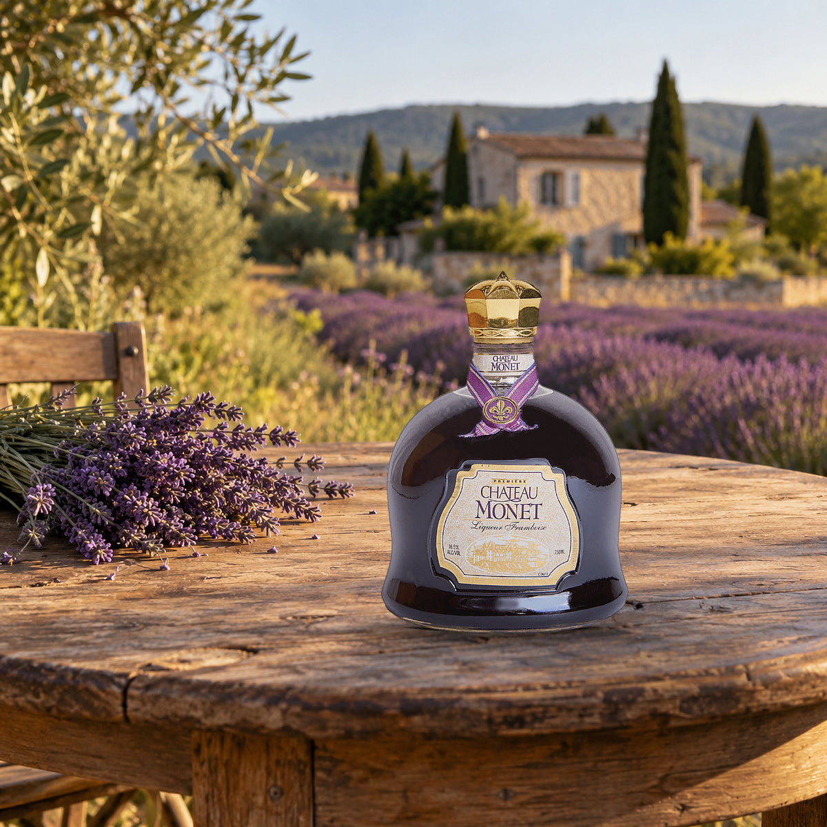 Chateau Monet lavender field table - Liquor Geeks