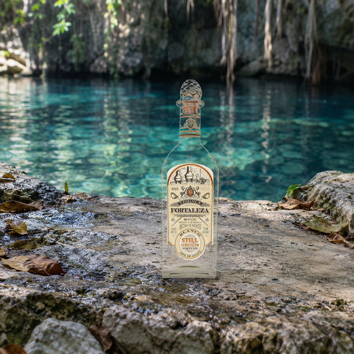 Fortaleza Tequila Blanco Still Strength 700mL cenote ledge - Liquor Geeks