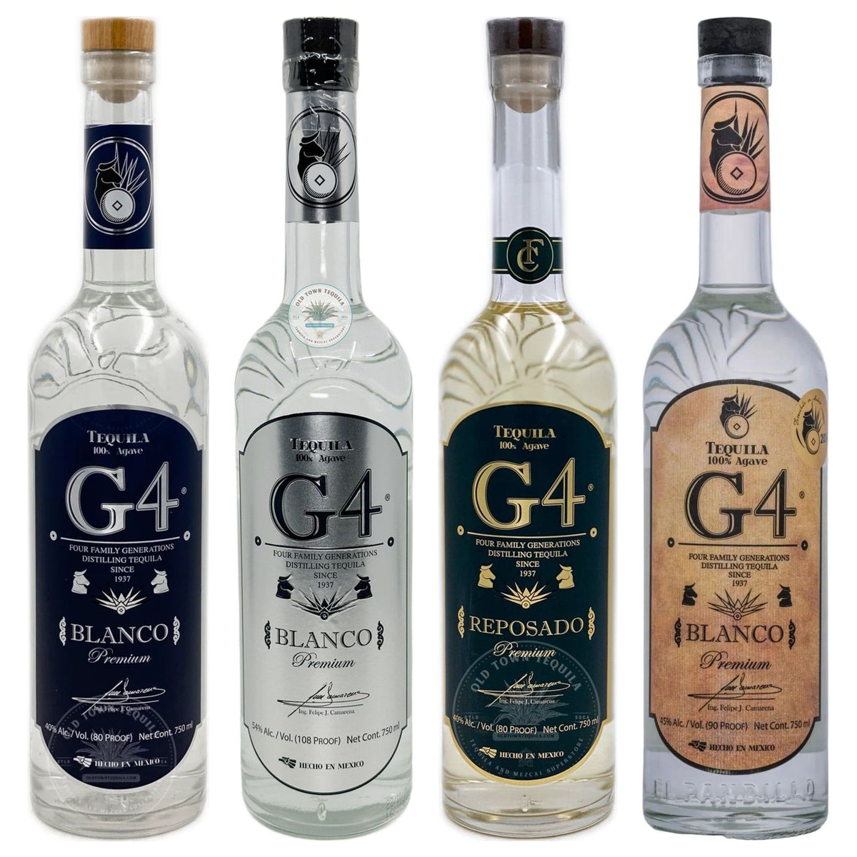 G4 Tequila Flight — Blanco, 108 High Proof, Reposado & Blanco de Madera