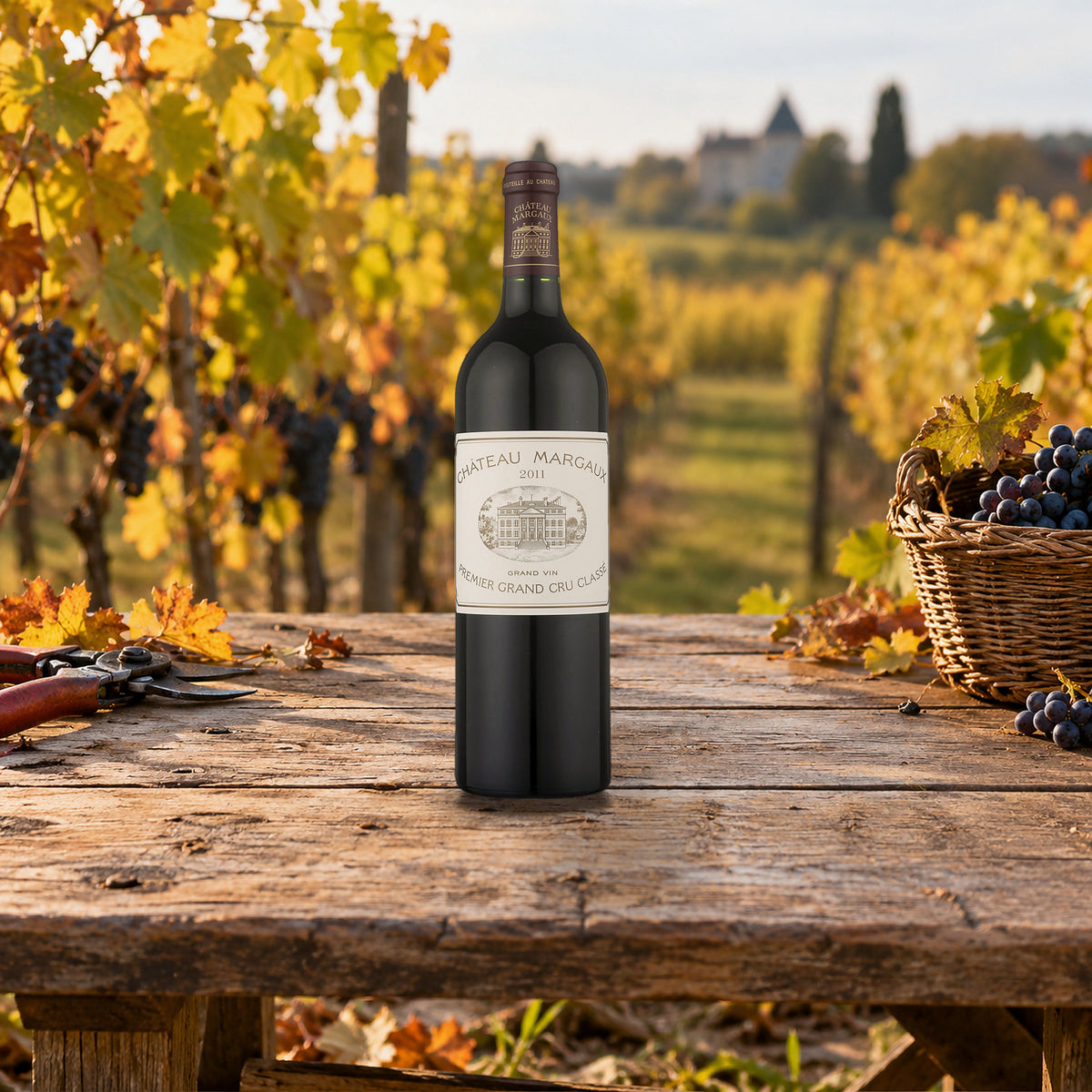 Chateau Margaux Margaux 2011 With Wood Box vendange bench - Liquor Geeks
