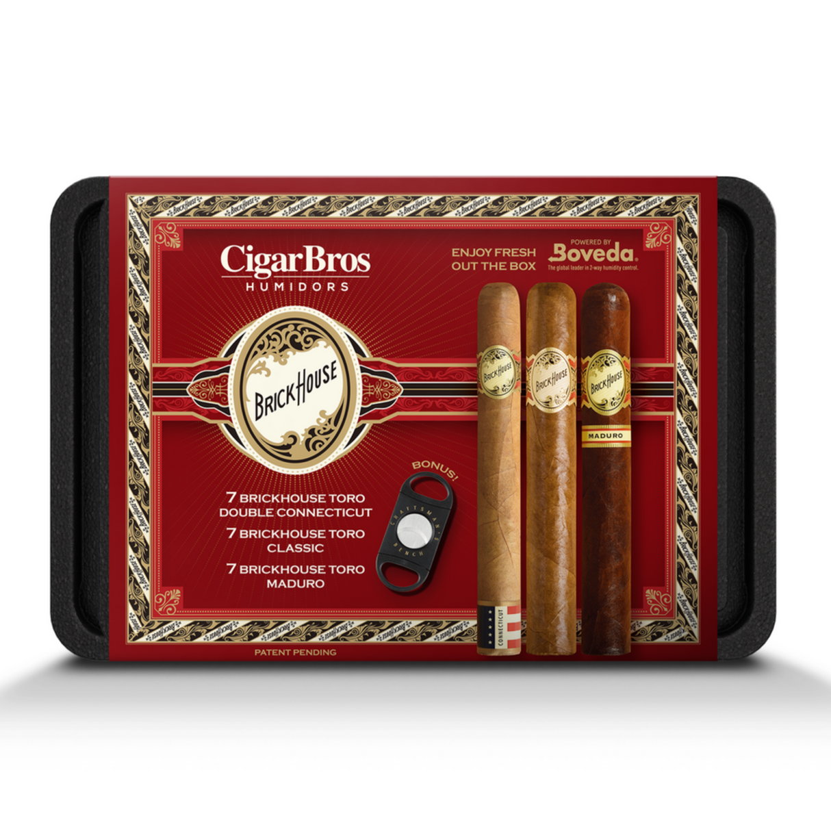 CigarBros X Brick House 21 Premium Cigars Set & Cutter + Personal Humidor by CigarBros