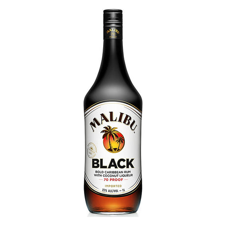 Malibu Black Coconut Flavored Rum 1 Liter