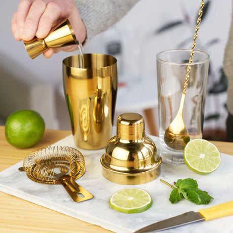 4-Piece Mixologist Barware Set in Gold-3