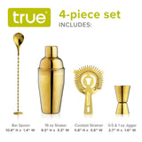 4-Piece Mixologist Barware Set in Gold-8
