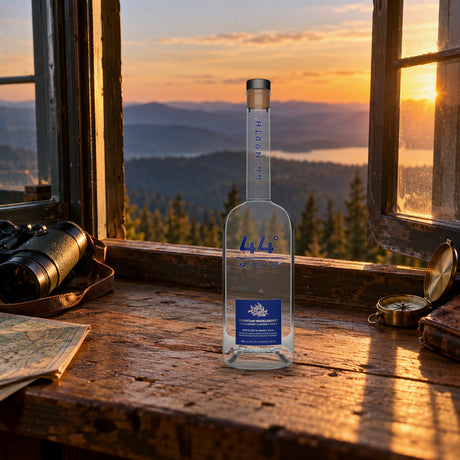 44 North Mountain Huckleberry Vodka fire lookout ledge - Liquor Geeks