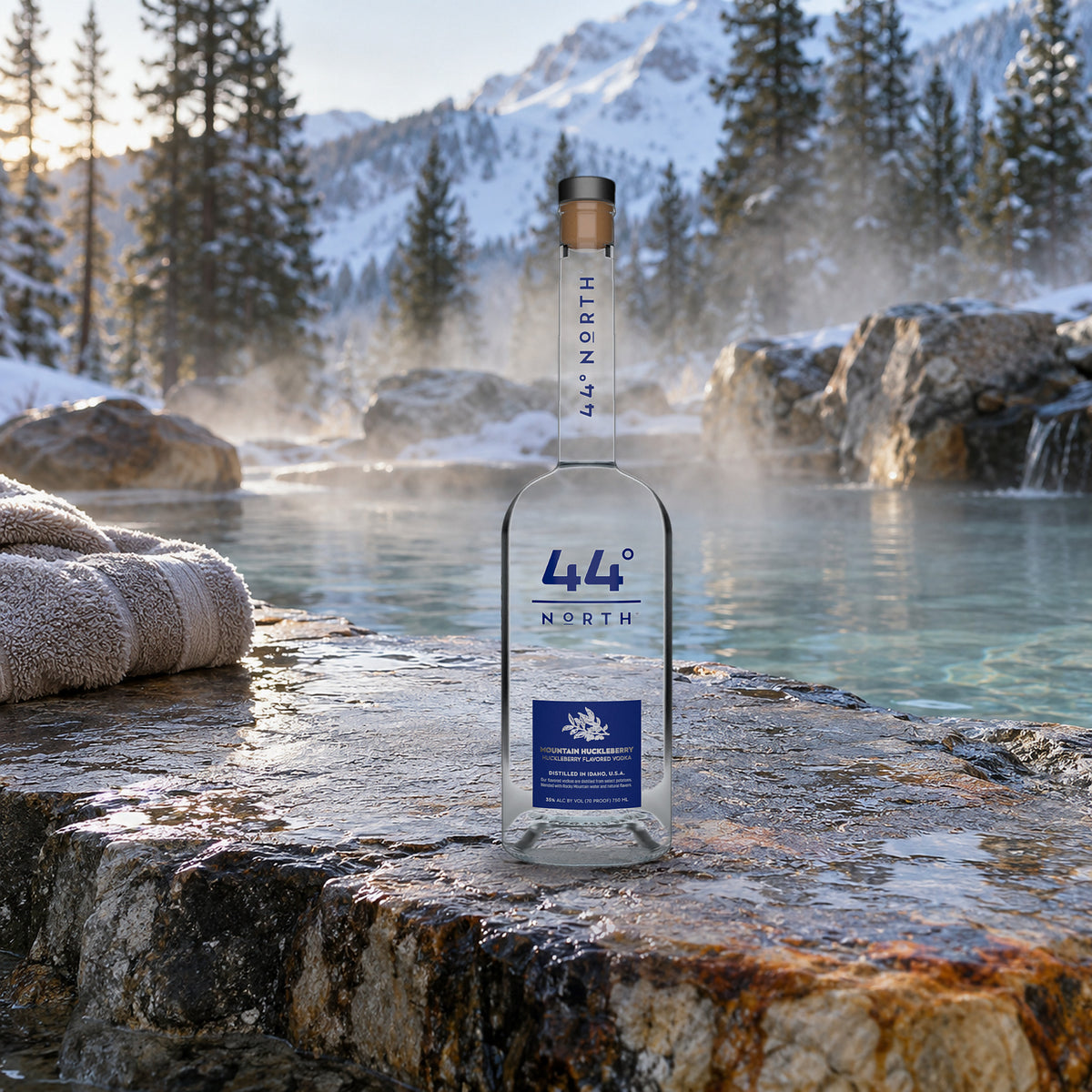 44 North Mountain Huckleberry Vodka hot springs rock - Liquor Geeks