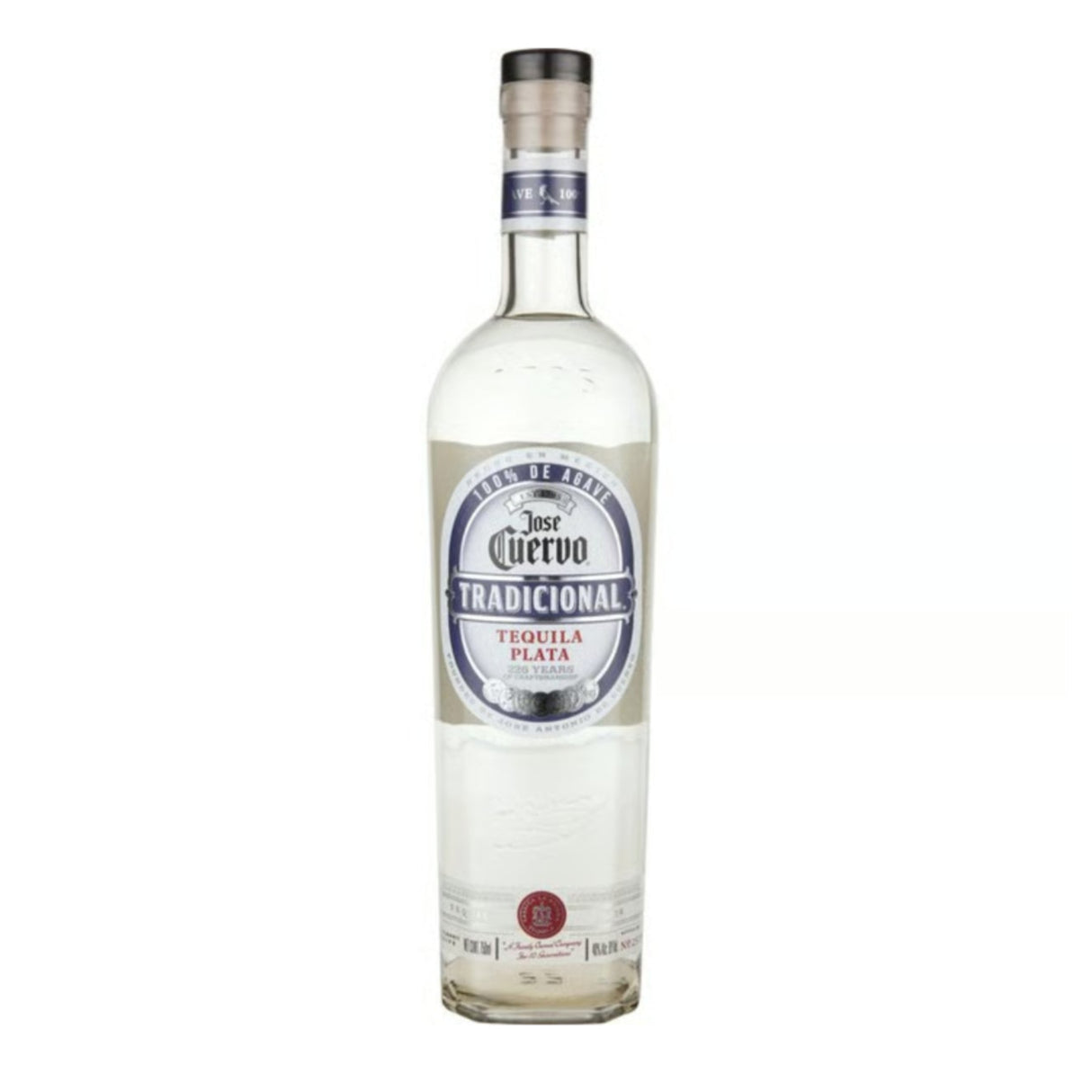 Jose Cuervo Tradicional Silver Plata bottle on a white background