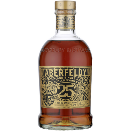 Aberfeldy Single Malt Scotch 125 Years Sherry Cask Finish Limited Edition 25 Year Whiskey