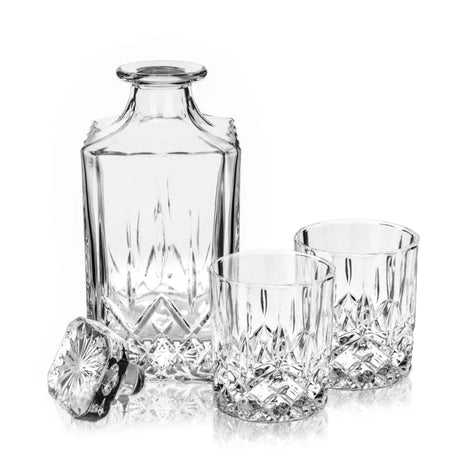 Admiral Crystal 3-Piece Decanter & Tumbler Set-2