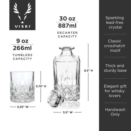 Admiral Crystal 3-Piece Decanter & Tumbler Set-7