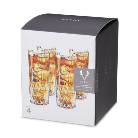 Admiral Crystal Highball Glasses, Set of 4-6