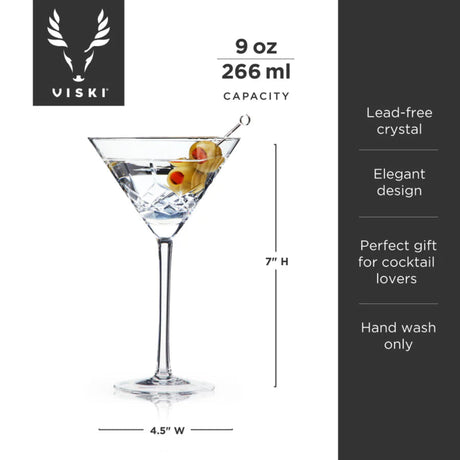 Admiral Crystal Martini Glasses, Set of 2-
