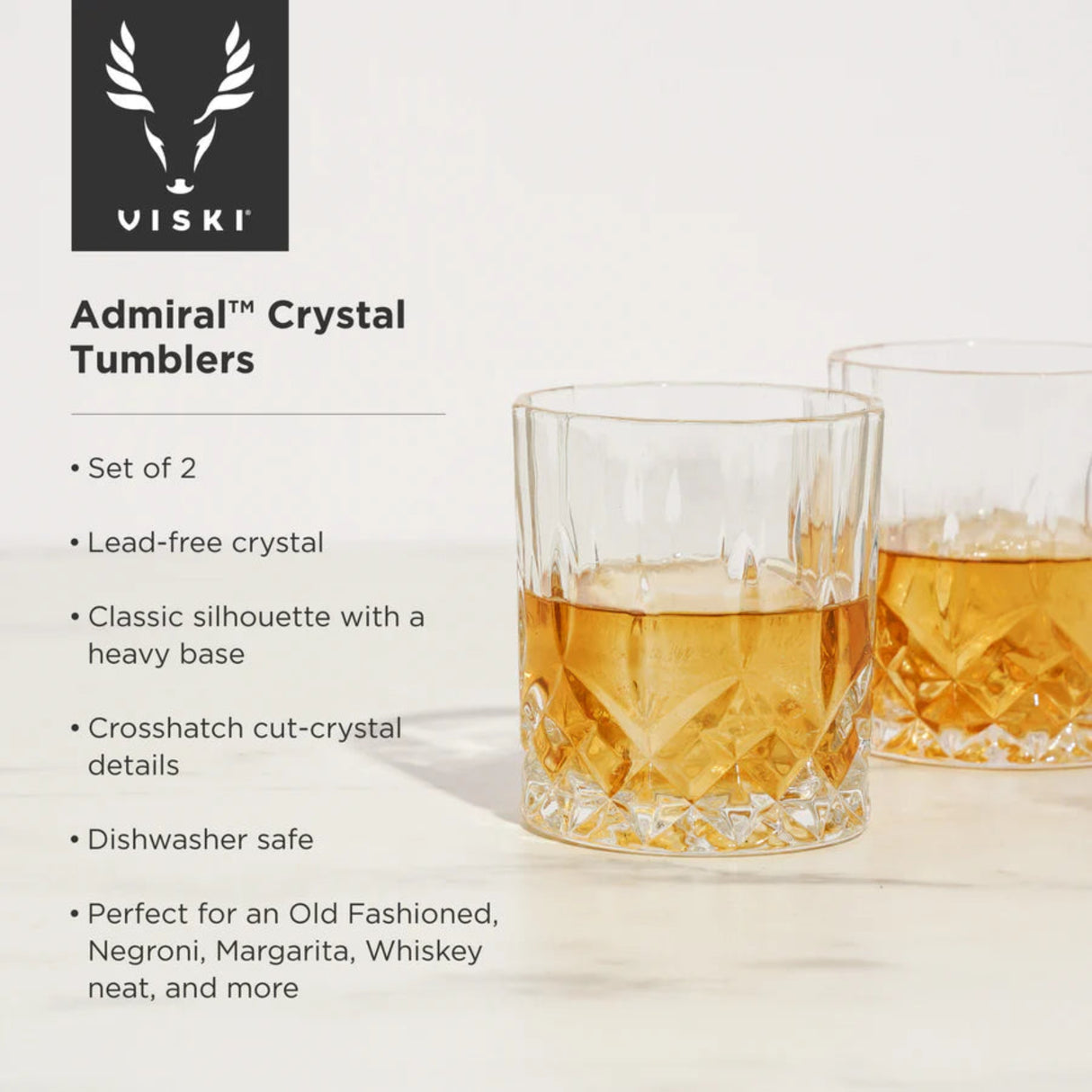 Admiral Crystal Rocks Glasses, Set of 2-7