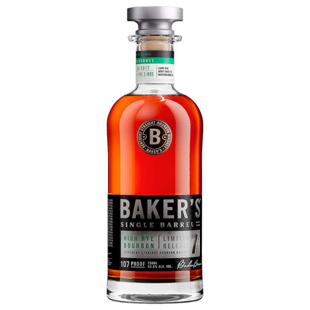 Baker's Straight Bourbon Single Barrel High Rye Bourbon Limited Release 7 Year Whiskey