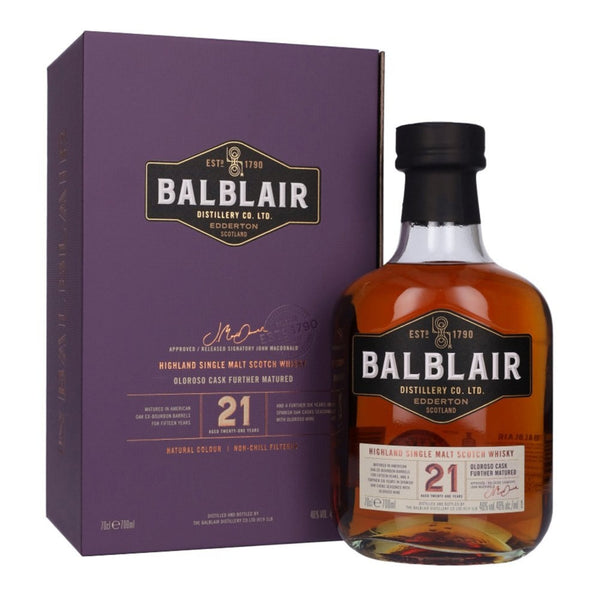 Balblair Single Malt Scotch 21 Year Old Whiskey