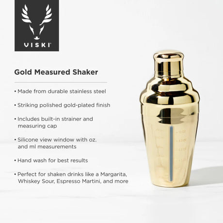 Belmont Measured Cocktail Shaker in Gold-5