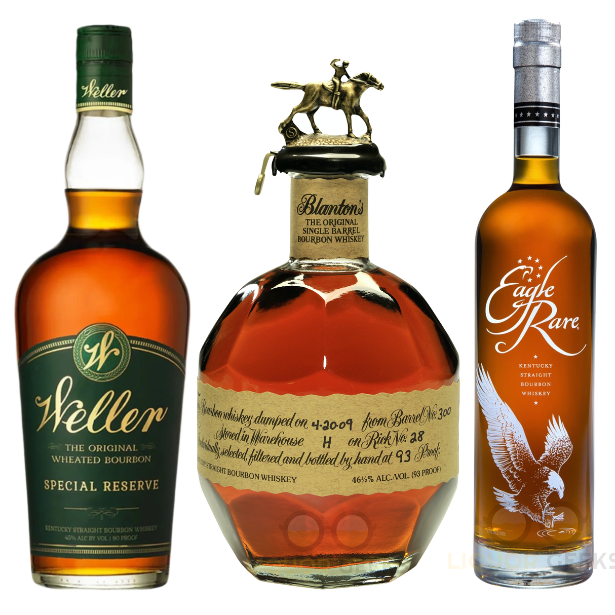 Blanton's Original Single Barrel Bourbon & Weller Special Reserve & Eagle Rare Bourbon Bundle