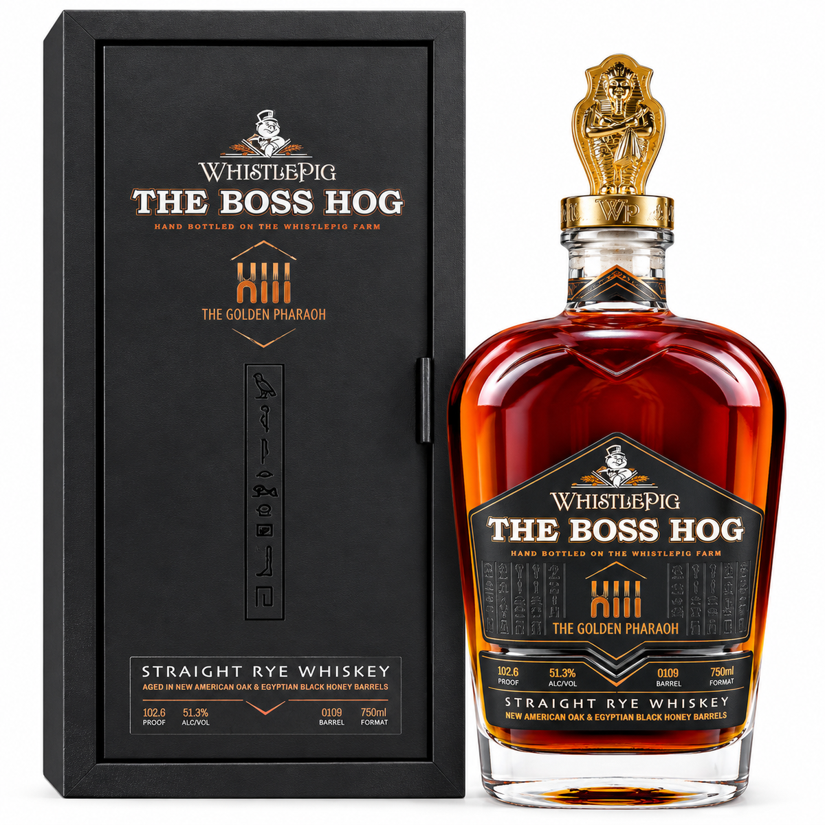 WhistlePig The Boss Hog XIII The Golden Pharaoh Golden Topper Special Edition Straight Rye Whiskey