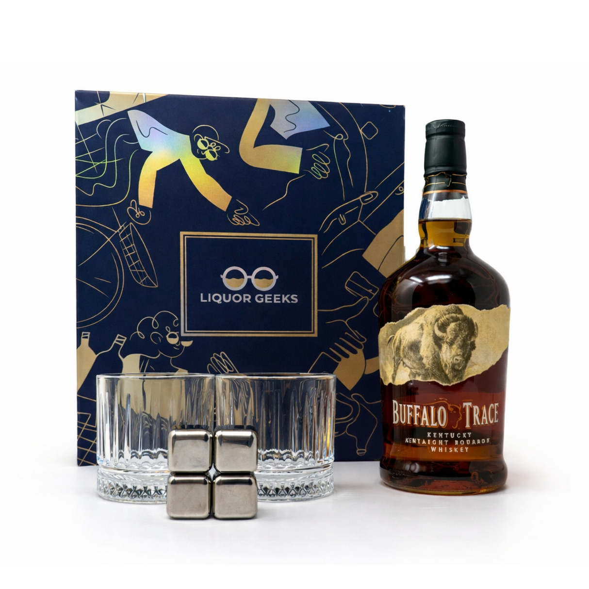 Buffalo Trace Gift Set with Glasses & Stones – Exclusive Liquor Geeks Edition