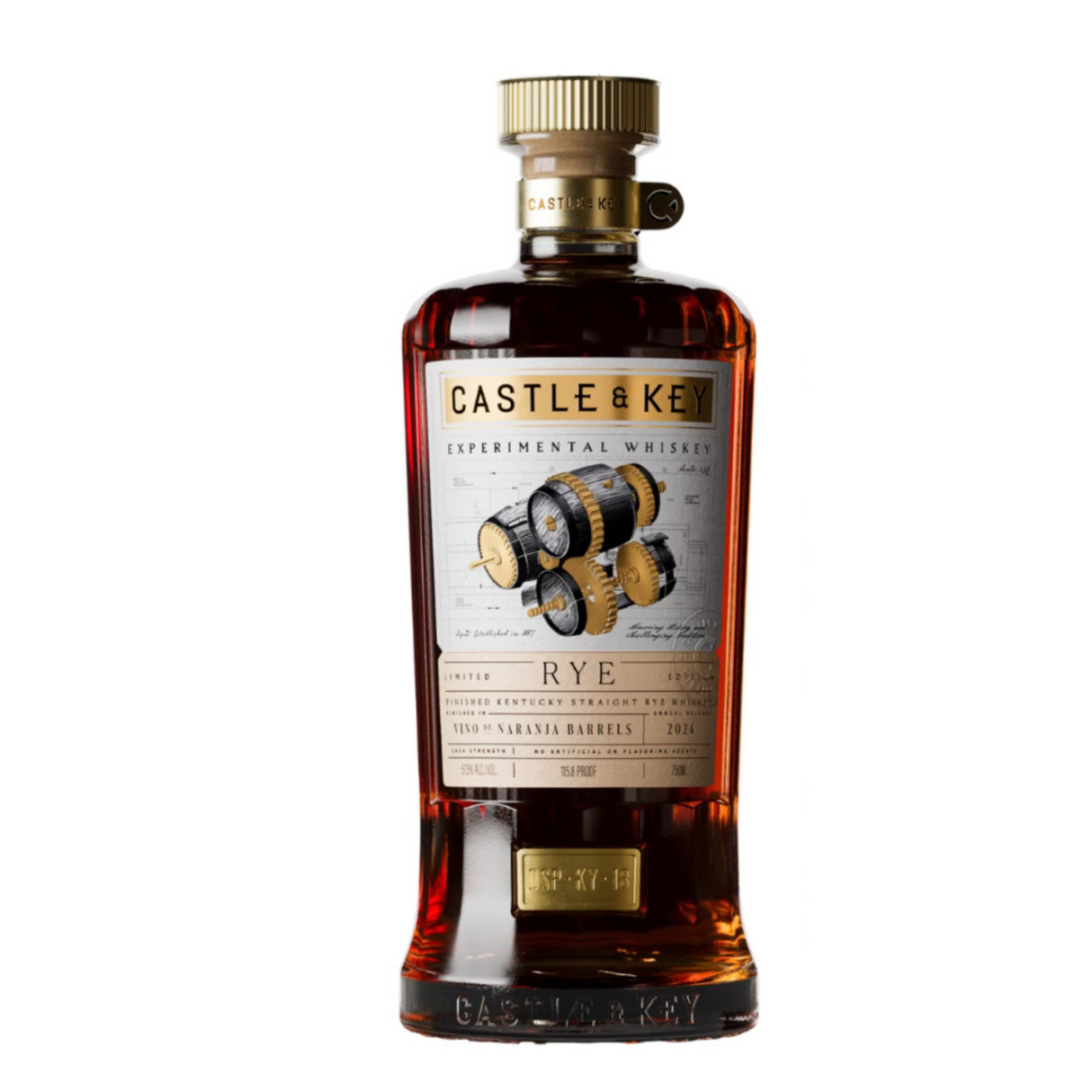 Castle & Key Experimental Series Rye Whiskey Finished in Vino De Naranja Barrels