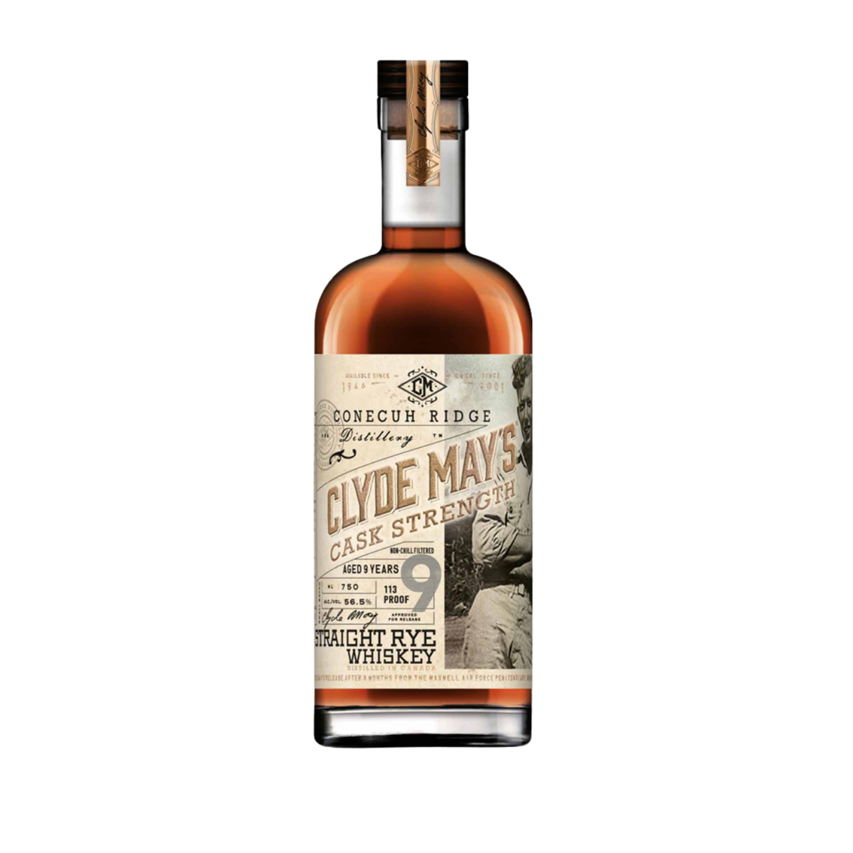 Clyde Mays Cask Strength Rye 9 Year Whiskey